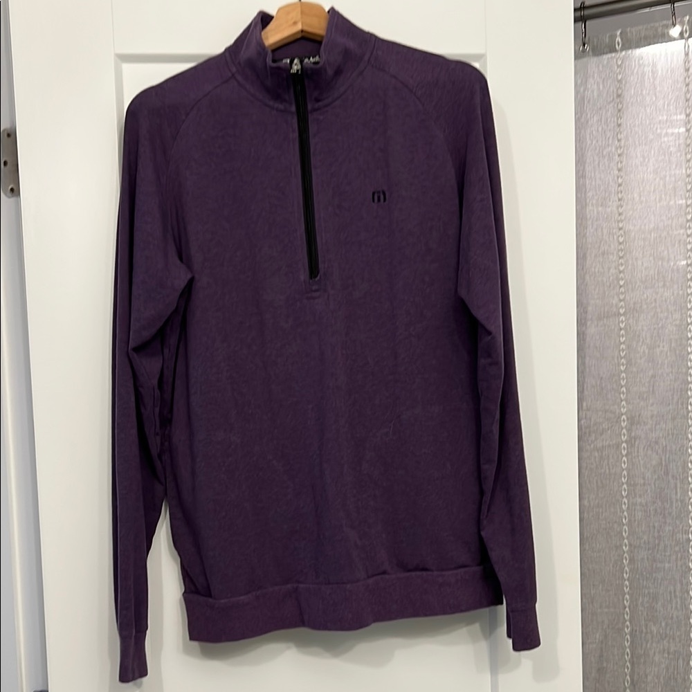 Travis Mathew Men's Purple Half-Zip Sweater